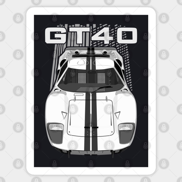 Ford GT40-white Sticker by V8social